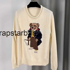 RL Bär Designer Herren Strickpullover Ralphs Polos Bärenstickerei Laurens Pullover Rundhalsausschnitt Gestrickte Langarm Lässige Weihnachtspullover Bedruckt T17B