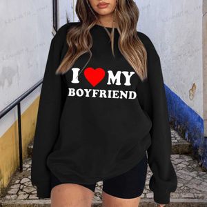 Herren-Kapuzenpullover, Sweatshirts, „I Love My Boyfriend“-Kleidung, Buchstaben-Druck-Sweatshirt, lockerer Buchstaben-Druck, tief angesetzte Schulterhülse, Kapuzenpullover, Damen-Sweatshirt T240126