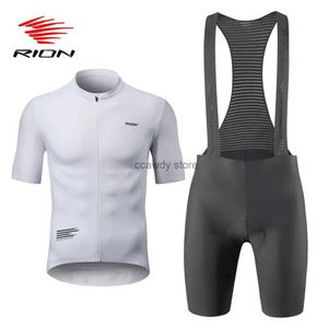 Men's Tracksuits RION Cycling Jersey Sets Men MTB Bib Shorts Shirts Set Bicyc Tights Padding Bike Bibs Pro Motorcross Riding Clothes Quick DryH24126