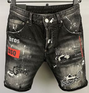 TR Apstar Brand DSQ Men's Jeans korta lyxiga mager rippade cool kille kausal hål denim modemärke fit man tvättade byxa jeans sommar