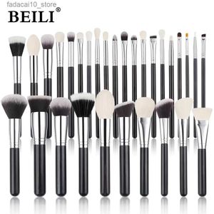 Makeup Brushes BEILI 15/25/30pcs Makeup brushes set No Professional Natural goat hair Foundation Eyeshadow Eyebrow make up brushes Q240126