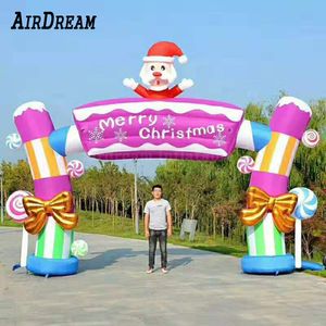 wholesale Custom holiday arches Santa Claus and Elk Inflatable Archway for Christmas event advertisement outdoor decoration