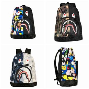 Saco de designer novo tubarão cor emenda mochila dos desenhos animados para meninos e meninas ape saco tubarão esporte