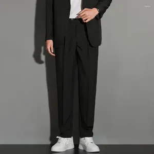 Ternos masculinos 2024 estilo britânico sólido calças de vestido de alta qualidade moda masculina magro casual calças de escritório marca calça reta f251