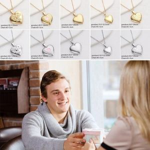 Anhänger Halsketten DIY Halskette Po Bild Medaillon Öffnendes Valentinstag Freundschaftsherz