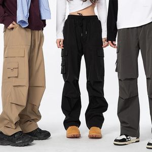 Erkek pantolon japonya tarzı kargo erkek moda giyim 2024 bahar iş pantolonları cepli