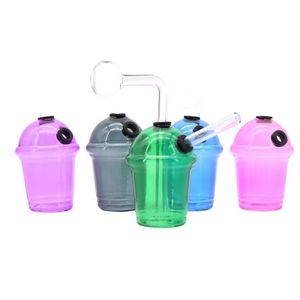 Mini-Glas-Ölbrenner-Bong, McDonald-Cup-Bubbler, Rauchwasserbongs, dicker Recycler, Aschenfänger-Bongs, Wasserpfeifen, Bohrinseln, Shisha mit Ölbrennerrohren