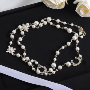 New Fashion Letter Pearl Necklaces For Woman Beaded Chain Necklace Luxury Designer Necklace Jewelry Wedding Gift