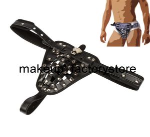 Massagem novo couro do plutônio masculino gaiola cinto dispositivo pant brinquedos sexuais roupa interior bloqueio adulto erótico pênis anéis bondage products5663213