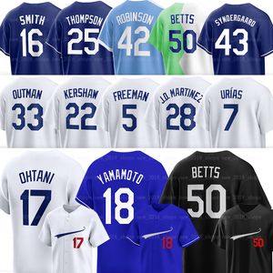 17 Shohei Ohtani Jersey Baseball Yoshinobu Yamamoto Men Women Youth Mookie Betts Clayton Kershaw Freddie Freeman JD Martinez James Outman Enrique Hernandez