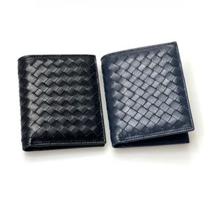 Mens Wallet Design High Grade äkta läderplånbok med flera kortplatser Casual Retro Leather Woven Plånbok stor kapacitet Handväska och noll plånbok HDMBAGS2024