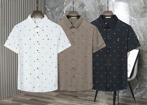 Letnie koszule Mężczyźnie T koszule designerka koszulka swobodnie wydrukowana klapa kardigan krótkie rękaw Top Wysokiej jakości modnie koszulki biznesowe TES M-XXXL