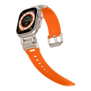 Adattatore in metallo acciaio color titanio Cinturini in silicone TPU Cinturini per bracciale Cinturini S9 per Apple Watch Series 3 4 5 6 7 8 9 SE Ultra 2 iWatch 42 44 45 49mm