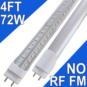 T8 T10 T12 4ft LED -ljusrör - 72W 48 tum LED -fluorescerande rörbyte, 120W motsvarande, 7200 lm, 6500K Cool White, Ballast Bypass, Two Pin G13 Base Barn Usastock