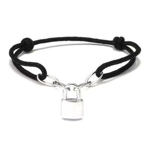 Fashion Lock Charm Armband för kvinnor Män smycken Silvery hänglås Infällbart reparmband Bangle Par smycken