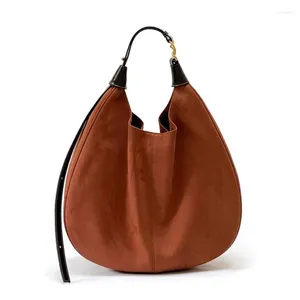 Evening Bags Luxury Desinger Trend Woman Shoulder Purse Soft Suede Elegant Female Top Handle Tote Bag Vintage Ladies Hobo Handbag