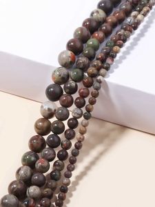 Bangle Rttooas Natural Wood Petrified Scattered Beads 4 6 8 10mm Tree Shaped Round Beads DIY Jewelry Making Necklace Bracelet 240125