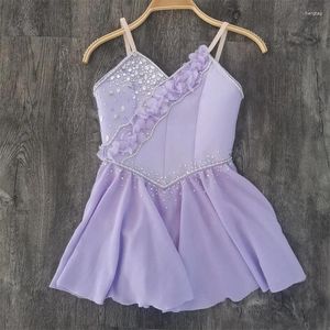 Stage desgaste profissional de tamanho personalizado garotas meninas mulheres adultas de balé moderno performance lavanda lyrical chiffon Dance Dress Fantases