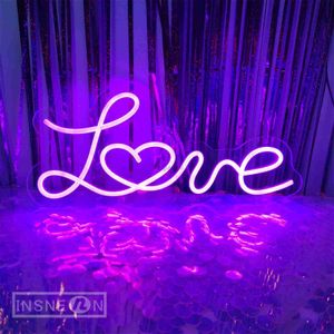LED Neon znak Neon światło znaku miłość dekoracja dekoracja dekoracji do pokoju w sypialni przyjęcie urodzinowe ślub romantyczny propozycja prezent neonowe światła LED YQ240126