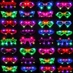 LED Glasse Neon Glow in the Dark Party Favors Dostarcza okulary dla dorosłych Dziecko Urodzinowe przyjęcie weselne Akcesoria 240118