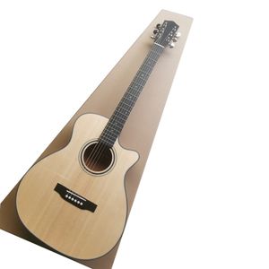 GA Barrel Sharp Angle High Configuration Solid Spruce Black Finger Acoustic Guitar