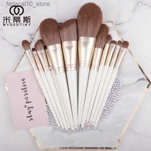 Makeup Brushes MyDestiny Makeup Brush-White Moon Series 12st Soft Fiber Make Up Borstes Set-High Quality Facial ANSICAL and Eye Makeup Pen-Fiber Hair Q240126