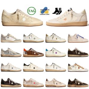 Luxury Loafers Ball Star Womens Mens Designer Casual Shoes Suede Leather Handgjorda tränare Upper Vintage Gold Glitter Silver Italy Brand Basketball Sneakers