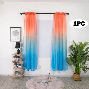 Zasłony długie zasłony prysznicowe Sheer gradient drape szalik Tiul Tiul Window Panelu Kolor 1PC Home Tekstiles Liner