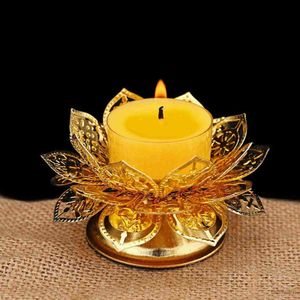 2PCS Candle Holders Traditional Chinese Style Lotus Flower Candlestick Portable Alloy Creative Candle Holder for Tabletop Office Parlor Restaurant