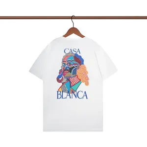 Мужские футболки Мужская дизайнерская роскошная футболка Мужская Casablanca Роскошная рубашка для топа Негабаритная футболка Casablanc Casa Blanca Одежда Summer Crew