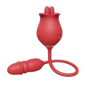 vibrator New 2-in-1 Retractable Double Tongue Licking Shaker for Women's clitoral nipple orgasmic teasing sex toys products 231129