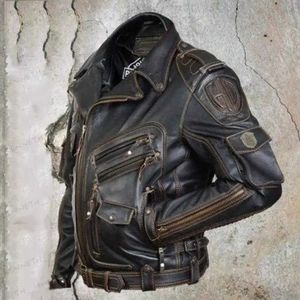 Kurtki męskie vintage evil Dead Knight Ten sam motocyklowy płaszcz z zamkiem błyskawicznym Plus Size Performance Męska kurtka skórzana moda Świąteczna Jaqueta T240126