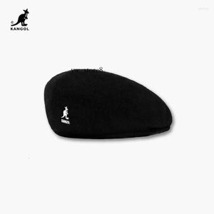 Baskenmützen KANGOL Wolle Baskenmütze 504 Kappe Männer Frauen Hut Mode Damen Einfarbig Casual Winter Hüte Herbst Luxus Hut Weißer Fuchs Kangol Baskenmütze Designer Trend RB Baskenmütze 7245