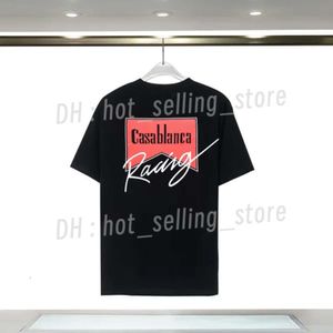 カサブランカTシャツラグジュアリーメンTシャツ春夏キャッスルフラワーラウンドネック半袖通気性コットンデザイナーTシャツカサブランカシャツ30