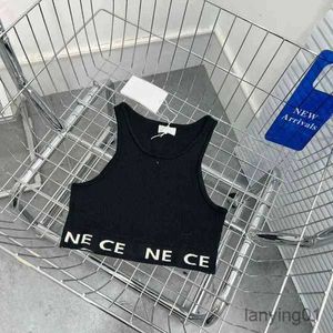 Ce Stitched Ribbon Letters Are Thin and Versatile. Casual Sports Solid Color Simple Stripe Round Neck Bottomed Knitted Vest 2SLIW