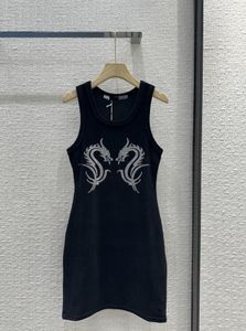 ミラノ滑走路ドレス2024新しい春夏スクープネックファッションデザイナードレスブランド同じスタイルドレス0126-6