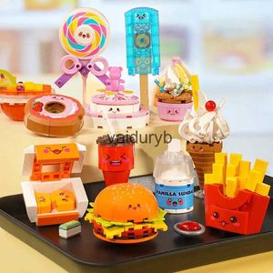 Bloklar Yaratıcı Burger Fries Gıda Model Binası Kit Mini Abur cubur Vivi Dekorasyon Yapı Blokları Diy Ldren's Day Hediye Oyuncaklı.