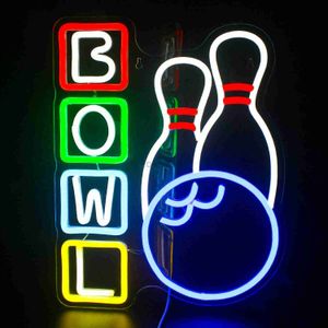 Led Neon Sign Golf Bowling Led Neon Işık İşareti Spor Bowling Dekor Duvar Asma Bar Mağazası Partisi Oyun Odası Duvar Dekoru İş Neon Sign YQ240126