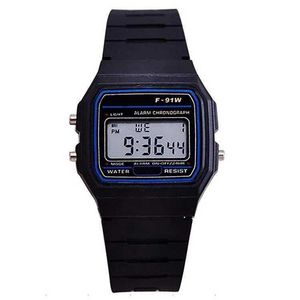 Inne zegarki Luksusowe najlepsze marki Panie Watch HARAJUU SILICONE WR F91W LED Elektroniczne wodoodporne Waterproof Waterproof wielofunkcyjne cyfrowe zegarki dla kobiet 240125