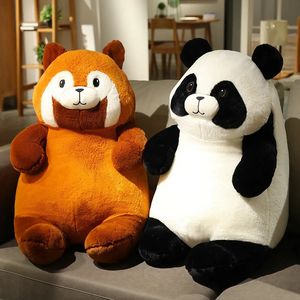 45/75cm adorável gigante panda guaxinim brinquedos de pelúcia recheado macio animal travesseiro almofada kawaii dormir abraço boneca para crianças presente do bebê 240123