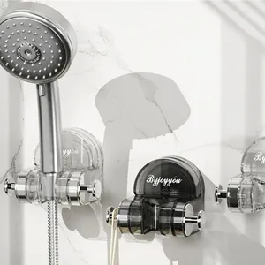 Conjunto acessório de banho universal suporte de cabeça de chuveiro com ventosa sem perfuração necessária ângulos ajustáveis acessórios seguros à prova d'água