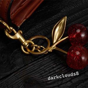 keychain crystal cherry styles red color women girls bag car pendant fashion accessories fruit handbag decoration