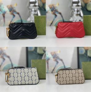 Women Bag Luxurys Purses POUCH POCHETTE CLES Marmont Cards Holder Designer Wallets Leather Cardholder Mens Card Case Key Pouch Keychain Purse