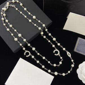 Design Diamond Pearl Necklaces For Woman Beaded Necklace Letter Chain Necklace Luxury Necklace Wedding Gift Jewelry Supply