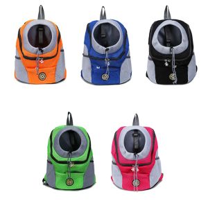 Carriers Outdoor Breathable Dog Carrier Backpack Double Shoulder Portable Front Mesh Travel Pet Bags for Cat Small Medium Dogs