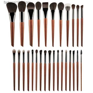 Pincéis de maquiagem MyDestiny Makeup Brush / 28 Original Wood Handle Series Selecionado Natural Animal Hair Synthetic Brush Beginner Makeup Tool Cosmet Q240126