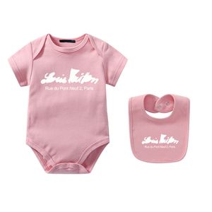 Monate Baby Strampler Neugeborene Babykleidung Designer Kinder L Buchstaben Onesies Kinder 100 % Baumwolle Overall Baby Mädchen Jungen Luxus Strampler kalekids-6 CXD2401261