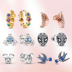 Sterling Silber Infinity Stones Charm Herz Ohrringe Maus Ohrringe für Frauen Frühling Ohrring Modeschmuck Geschenk