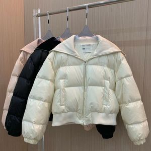 Designer Luxury Coat Women's knitted lapel bread down jacket alphabet print short thickened loose new winter jacket coat