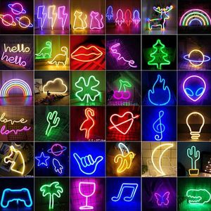 LED Neon Sign Nice Hot LED Neon Light Sign Wall Art Hanging Night Lamp Xmas Birthday Gift Wedding Party Game Room Desk Lighting Home Decor YQ240126